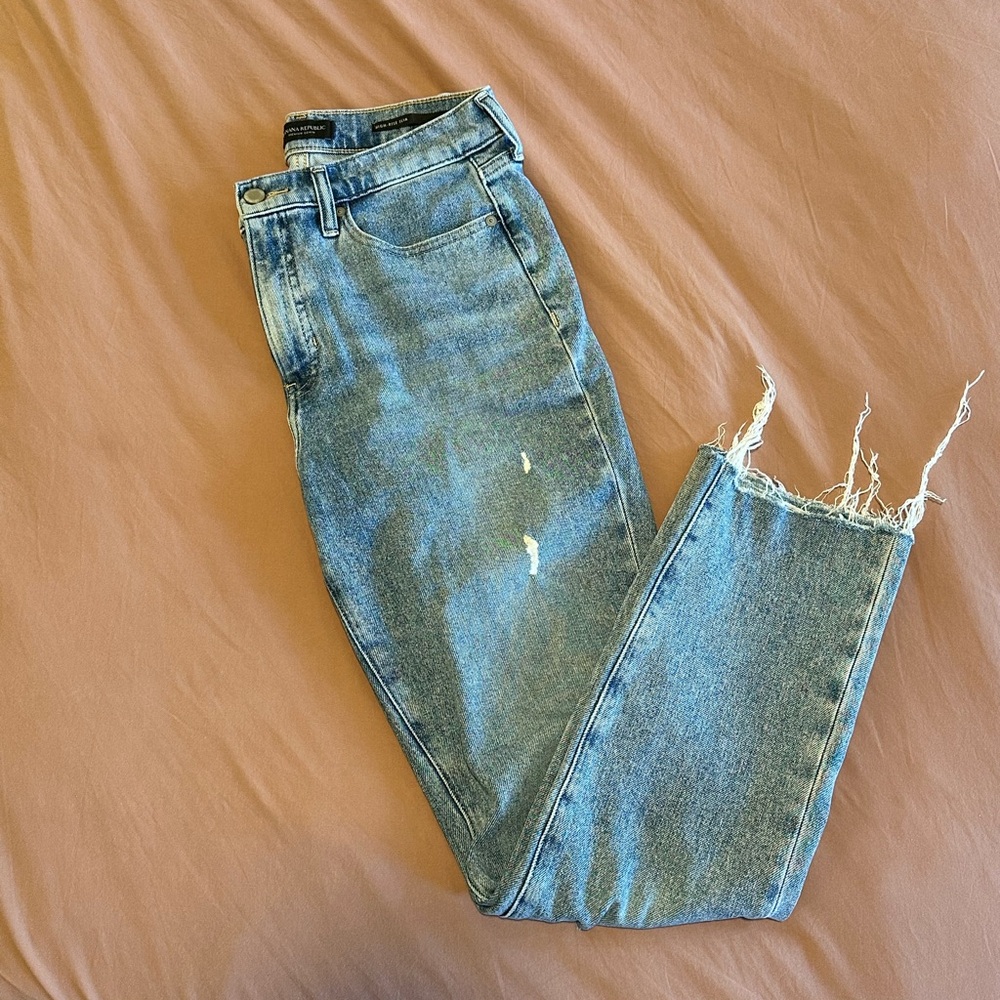 Banana Republic Light Wash Distressed Blue Jeans